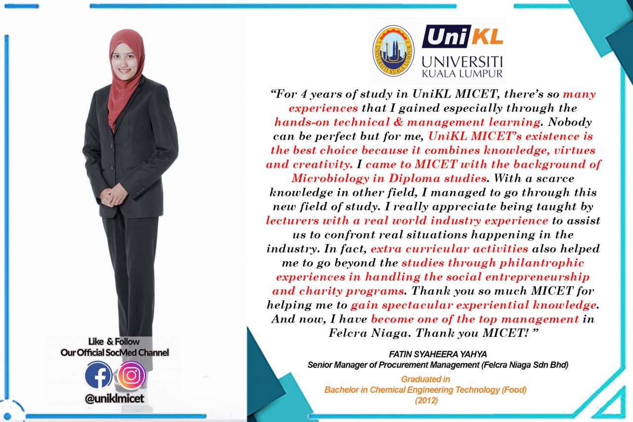 Bachelor of Chemical Engineering Technology (Food) with Honours | UniKL ...